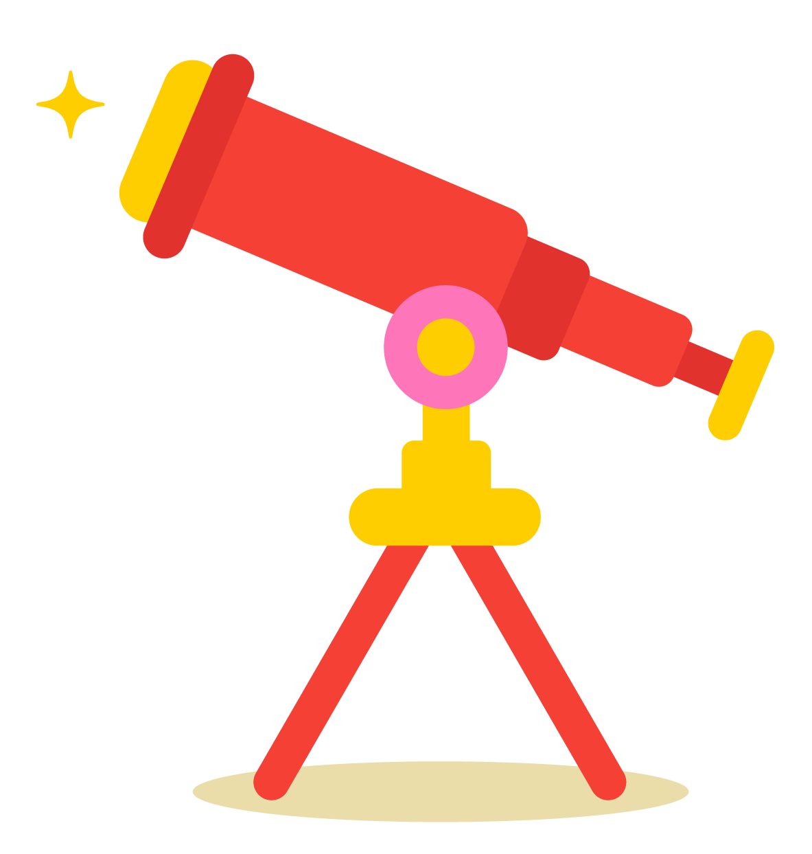 Illustrazione di un telescopio stilizzato a rappresentare l'inquadramento del target.